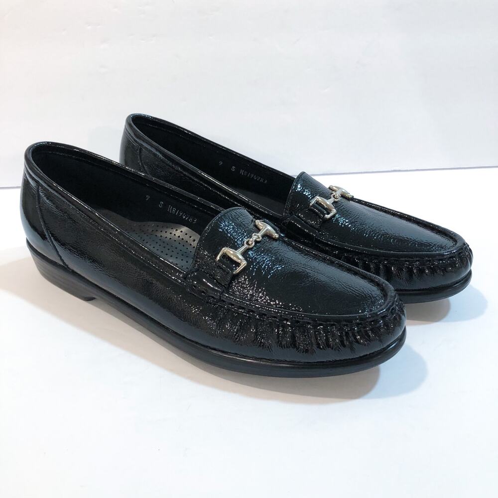 SAS Metro Black Patent Leather Loafers Flats - Picture 11 of 11